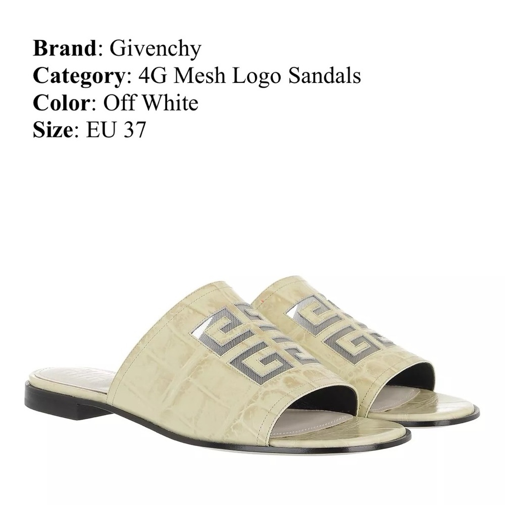 Givenchy Off White 4G Logo Slides